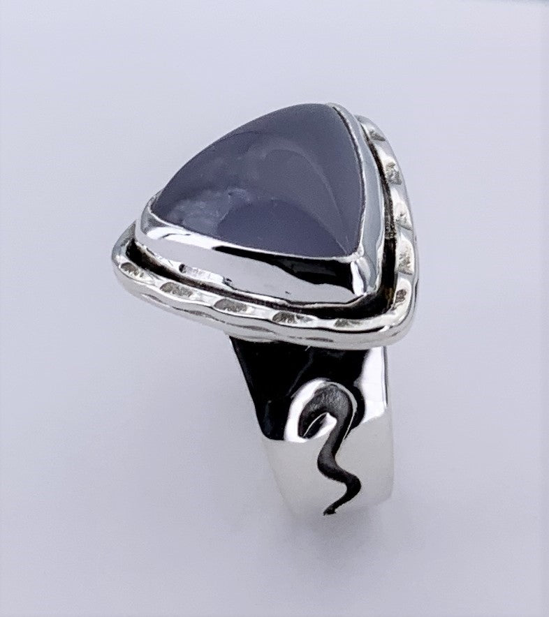 Blue Chalcedony Silver Ring