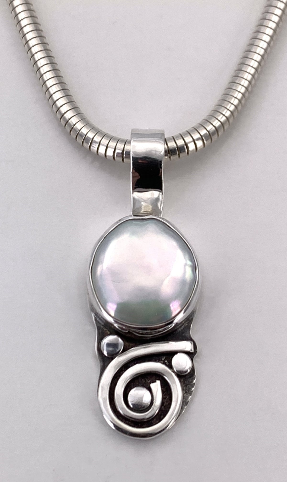 Coin Pearl Silver Pendant