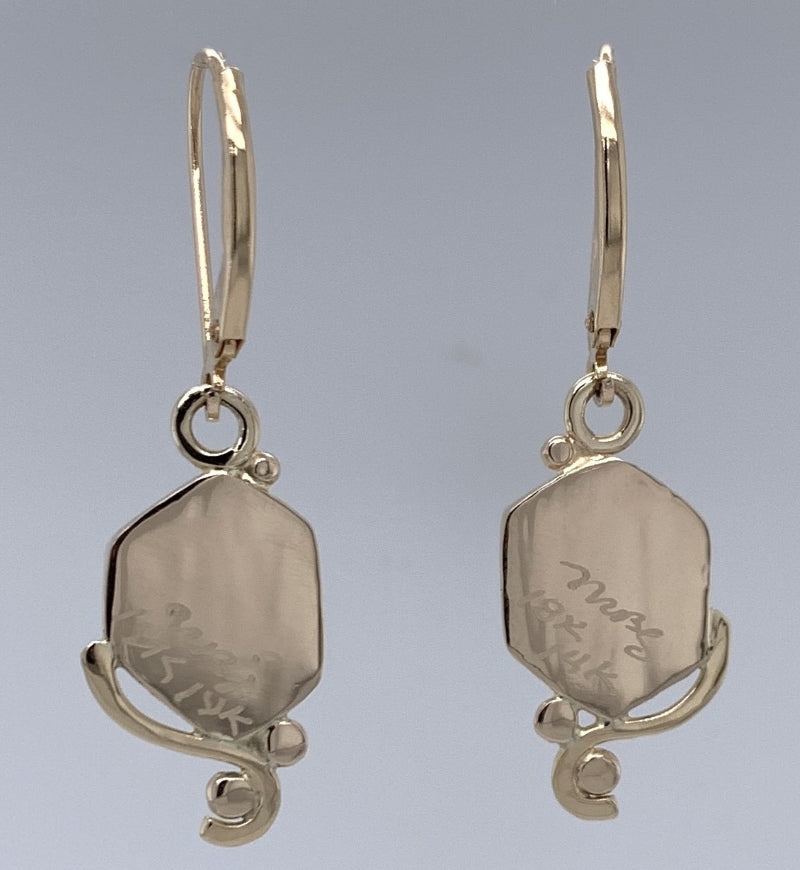 Watermelon Tourmaline Gold Earrings