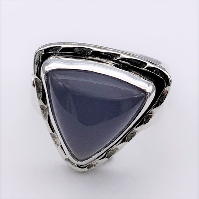 Blue Chalcedony Silver Ring
