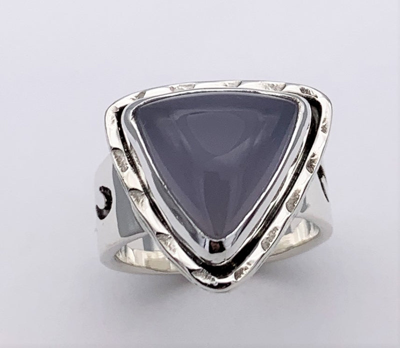 Blue Chalcedony Silver Ring