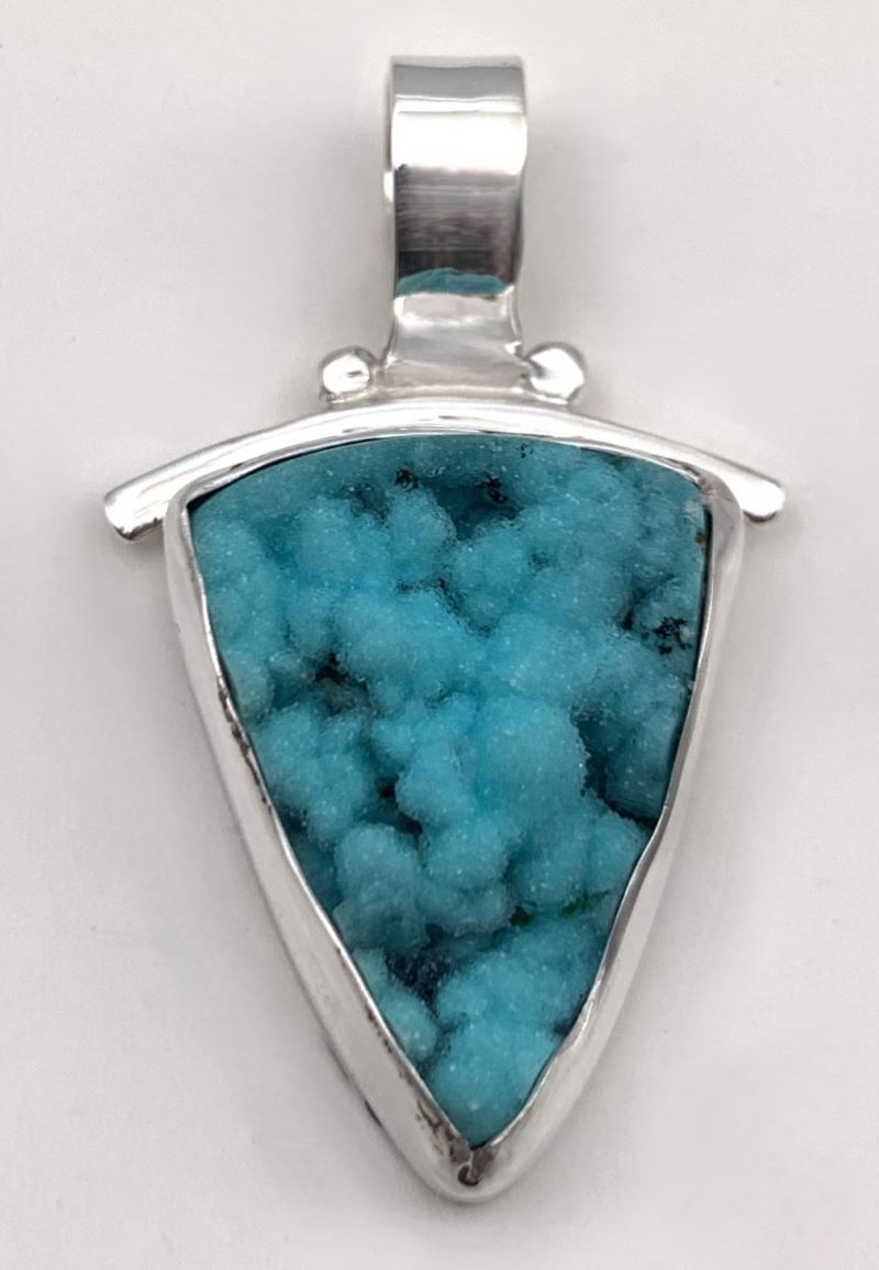 Chrysacola Druze Silver Pendant