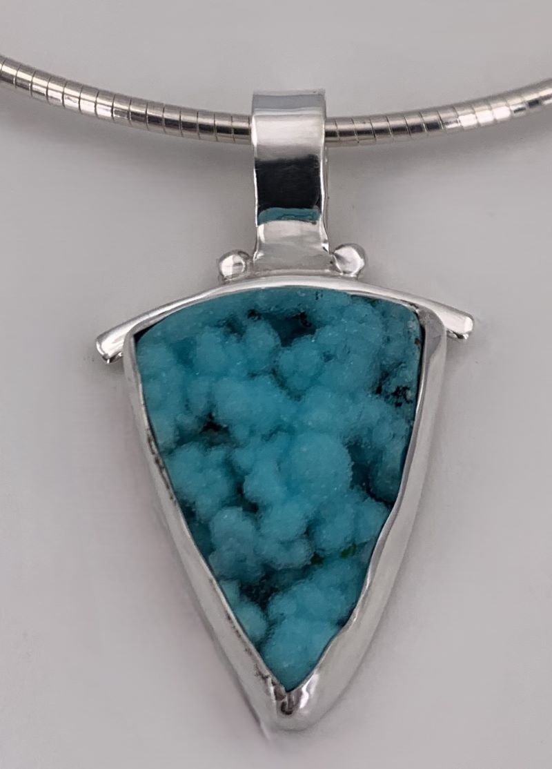 Chrysacola Druze Silver Pendant