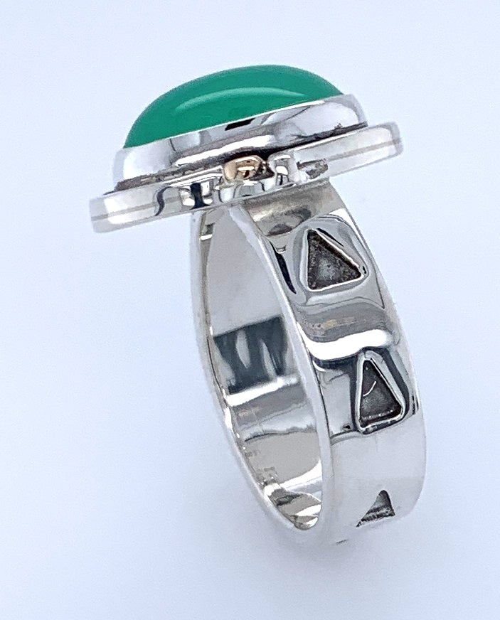 Chrysaprase Silver Ring