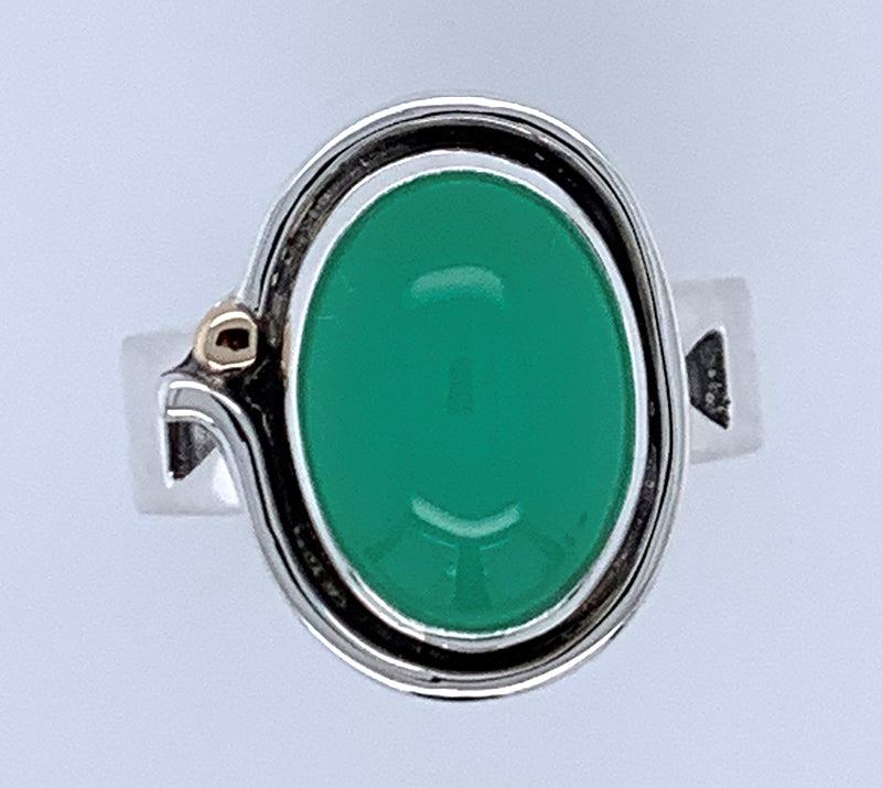 Chrysaprase Silver Ring