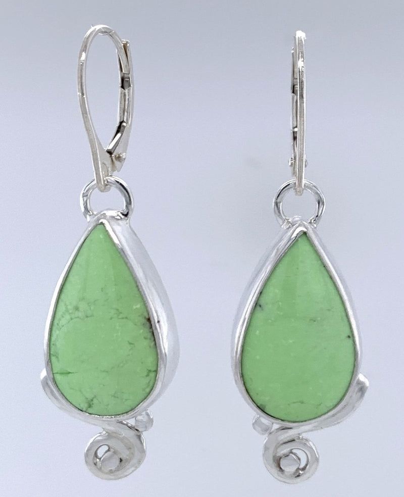 Citron Chrysaprase Silver Earrings