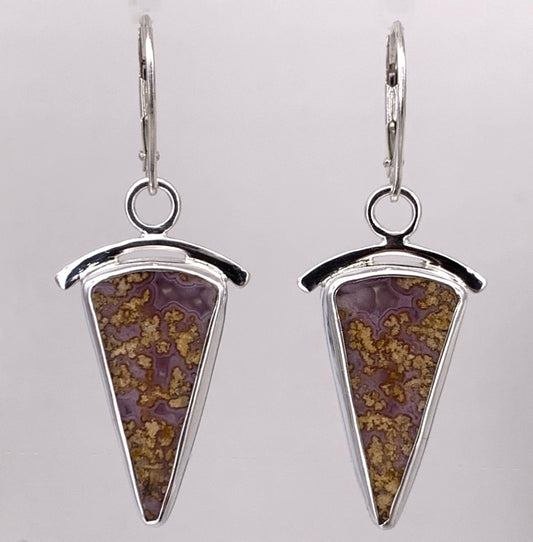Mexican Lace Agate Silver Earrings