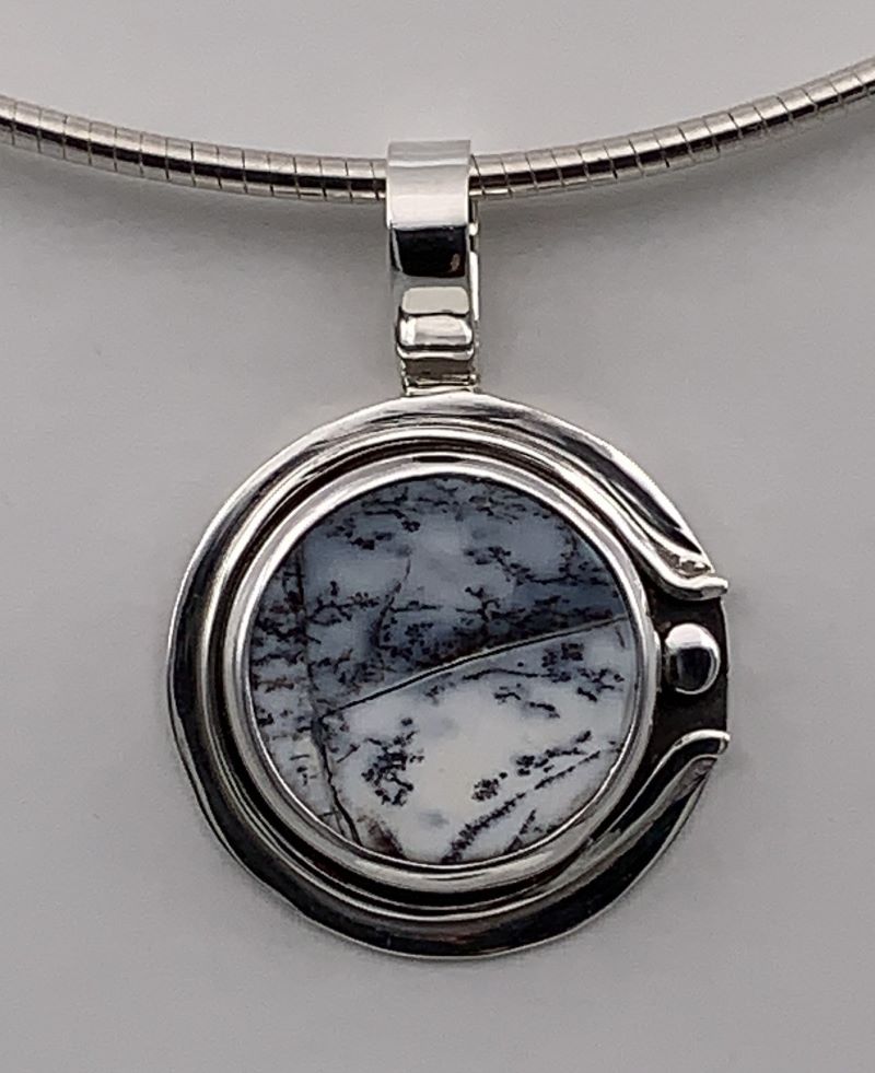 Dendritic Opal Silver Pendant
