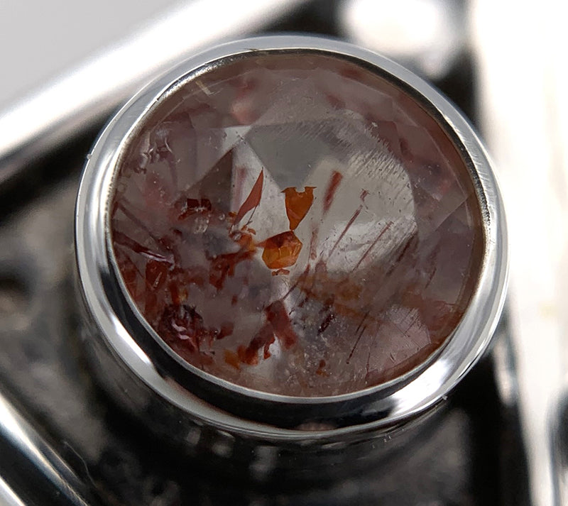 Fire Quartz Silver Ring