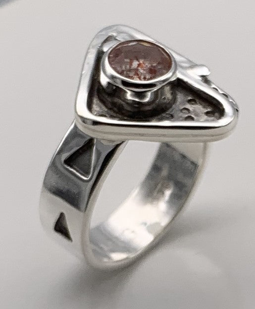 Fire Quartz Silver Ring