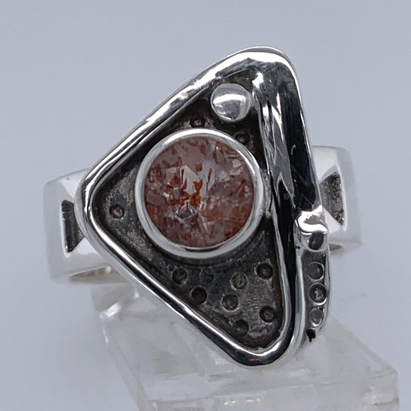 Fire Quartz Silver Ring