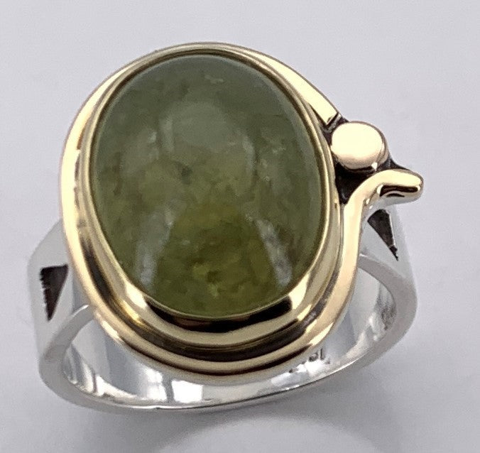 Grossular Garnet Silver/Gold Ring
