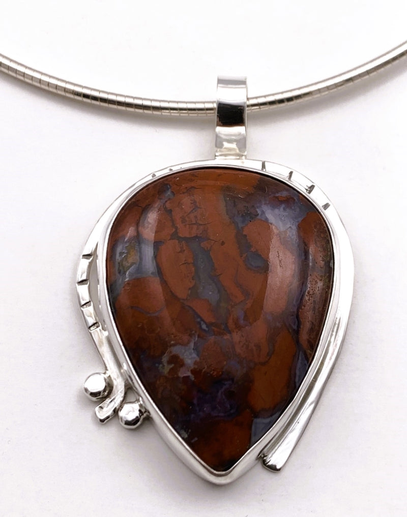 Madagascar Agate Silver Pendant