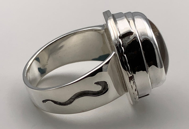 Included Quartz Silver Ring