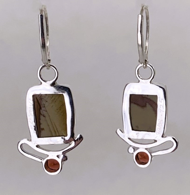 Arroyo Jasper and Garnet Silver Earrings