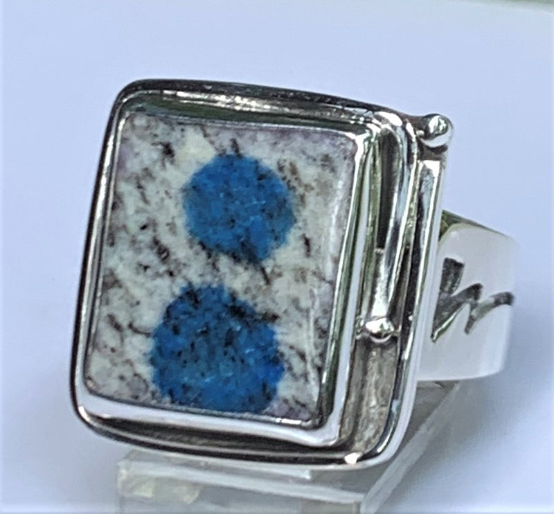 K2 Blue Silver Ring
