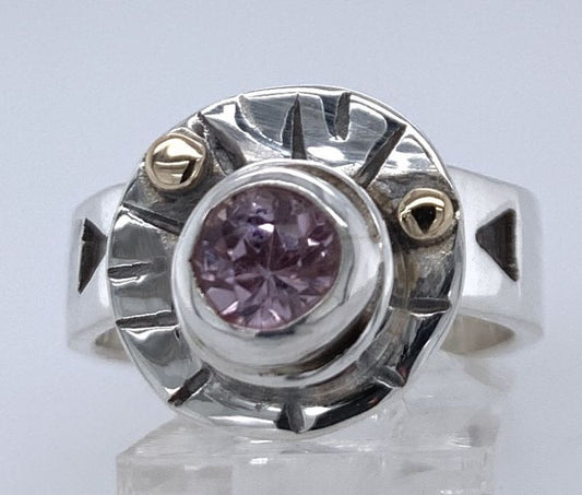 Pink Kunzite Silver Ring