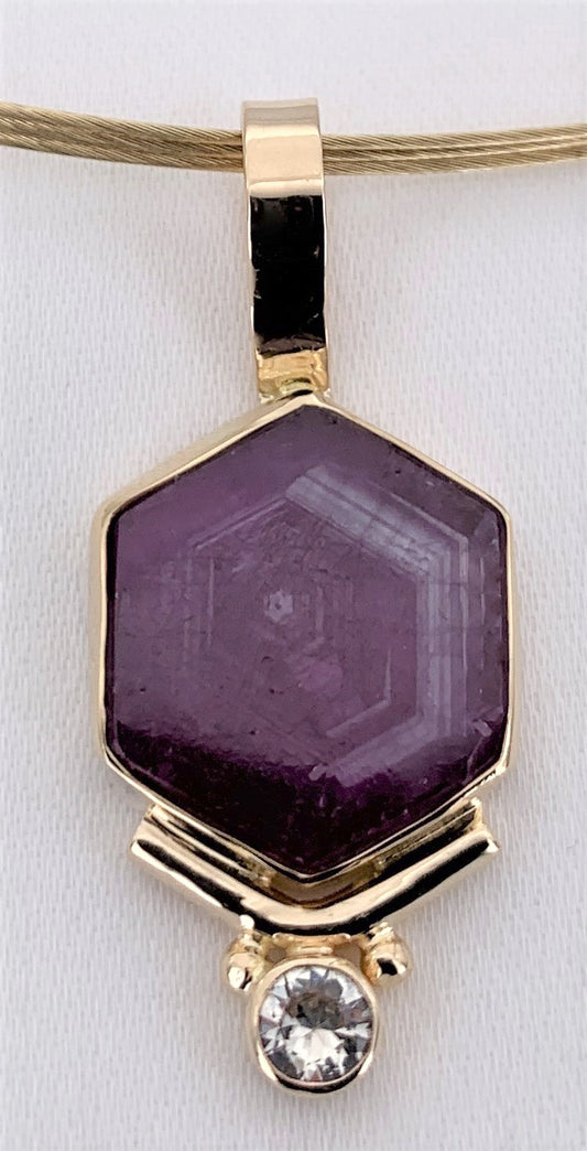 Ruby/Sapphire Gold Pendant