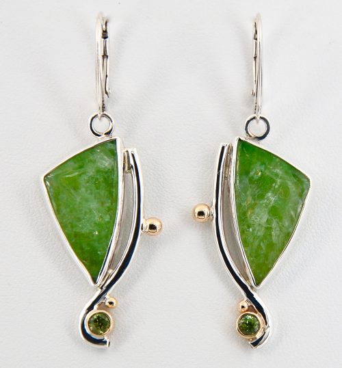 Vesuvianite and Tourmaline Earrings