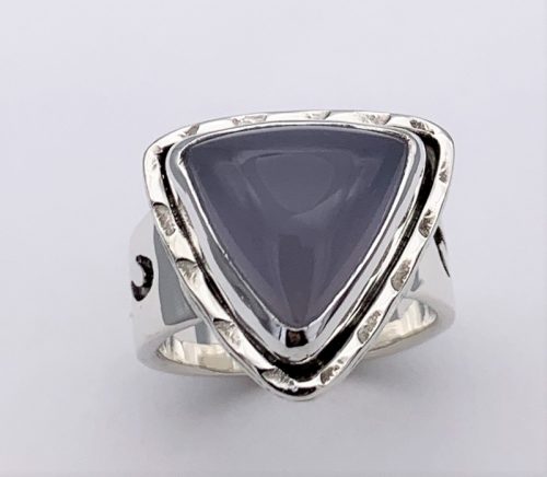 Blue Chalcedony Silver Ring
