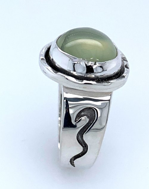 Prehnite Silver Ring