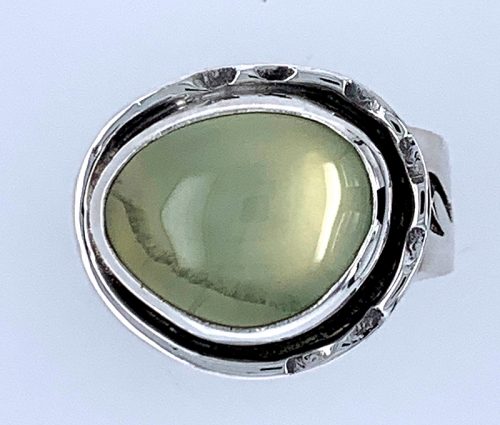 Prehnite Silver Ring