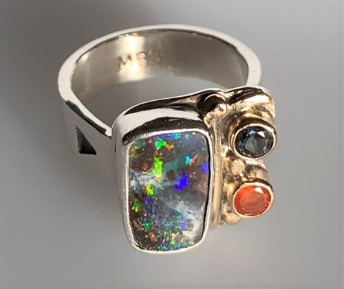 Opal/Sapphire Silver Ring