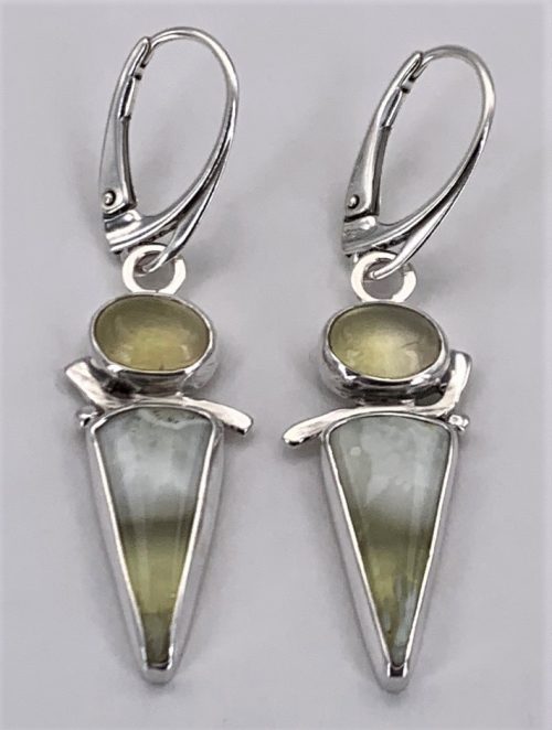 Prehnite Silver Earrings