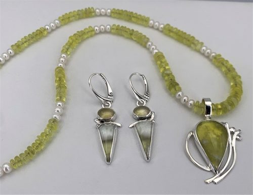 Prehnite Silver Earrings