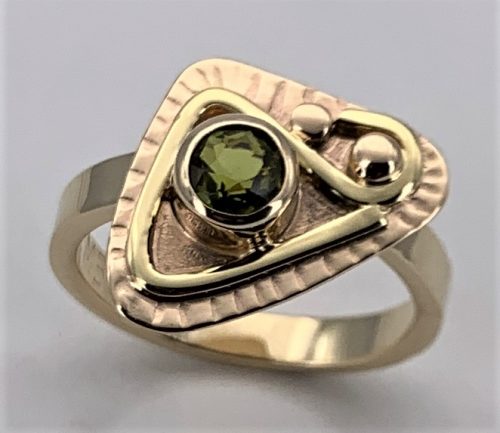 Green Tourmaline Gold Ring