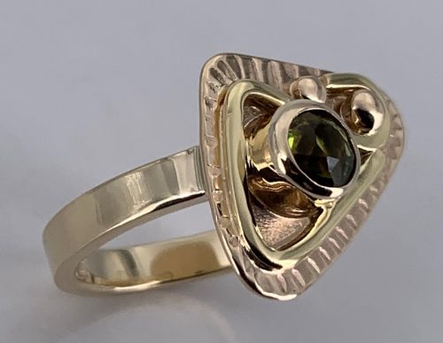 Green Tourmaline Gold Ring