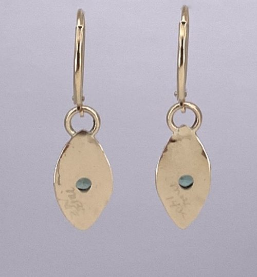 Green Tourmaline Gold Earrings