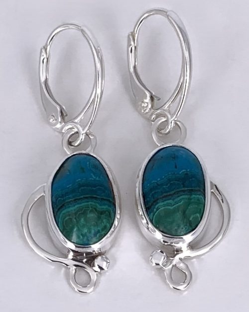 Chrysacola/Malachite Silver Earrings