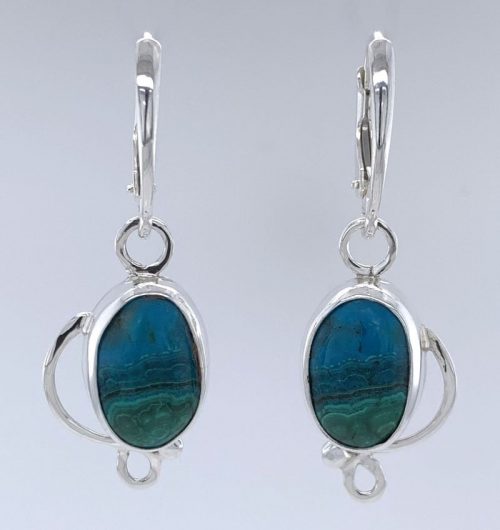 Chrysacola/Malachite Silver Earrings