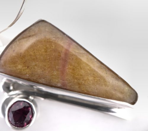 Canary Cancrinite and Garnet Silver Earrings